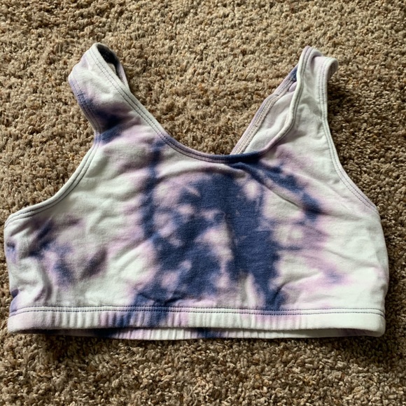 NWT reverse tie dye blue and white sports bra - Picture 15 of 15